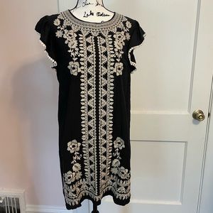 Embroidered Black Summer Dress